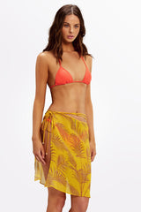 Sunset Palm print silk skirt – side angle