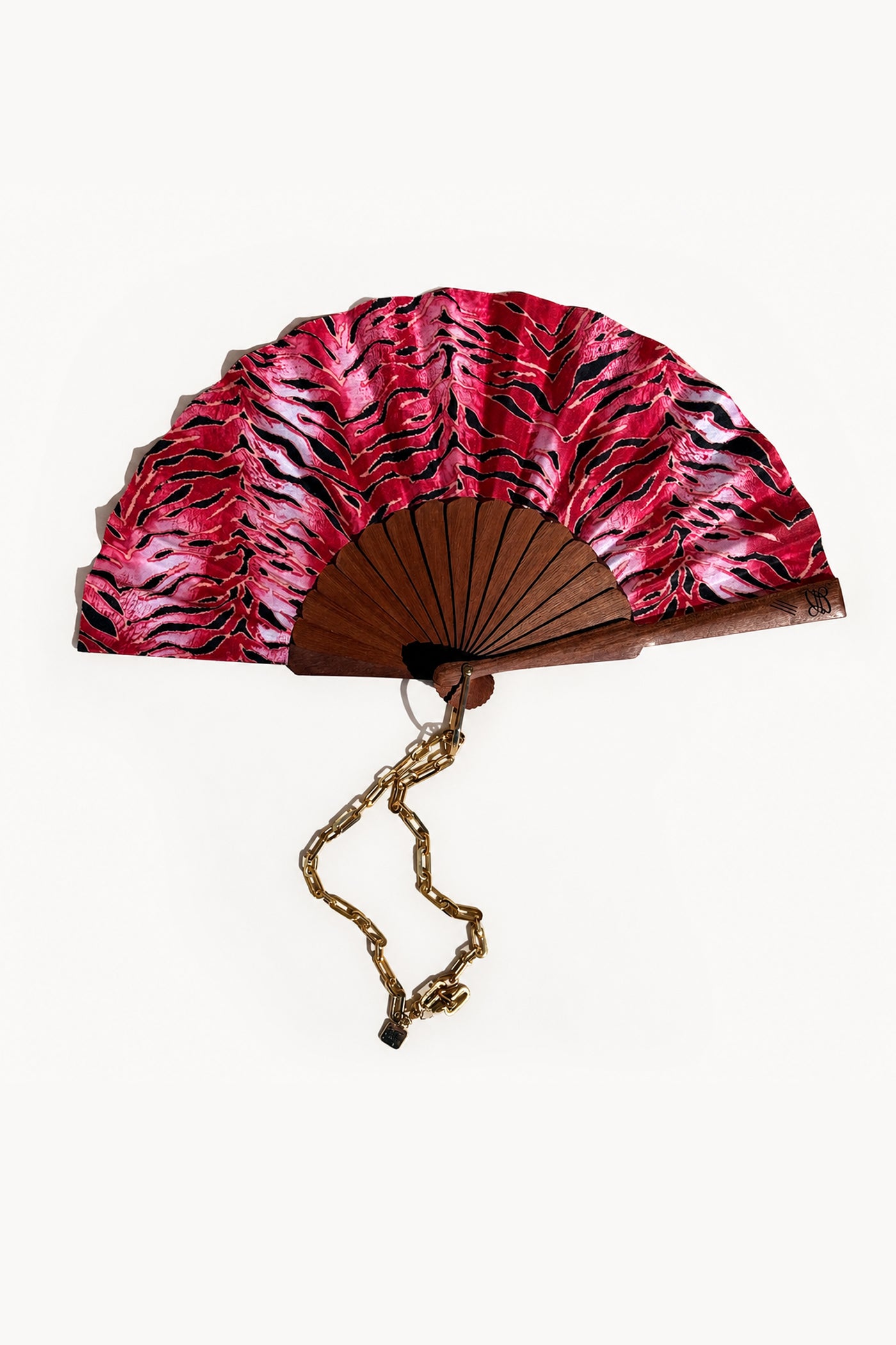 Inferna Hand Fan Tiger Print Red Hand Fan