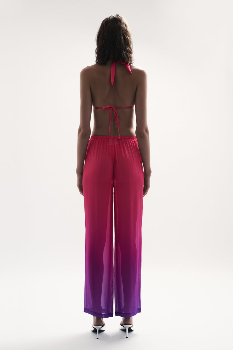 back view womens resort wear designed as high quality resort wear from sommer swim swimwear australia - capri berry crush is a pink and purple gradient pant
