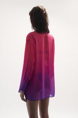 back top view womens resort wear designed as high quality resort wear from sommer swim swimwear australia - havana berry crush is a pink and purple gradient shirt
