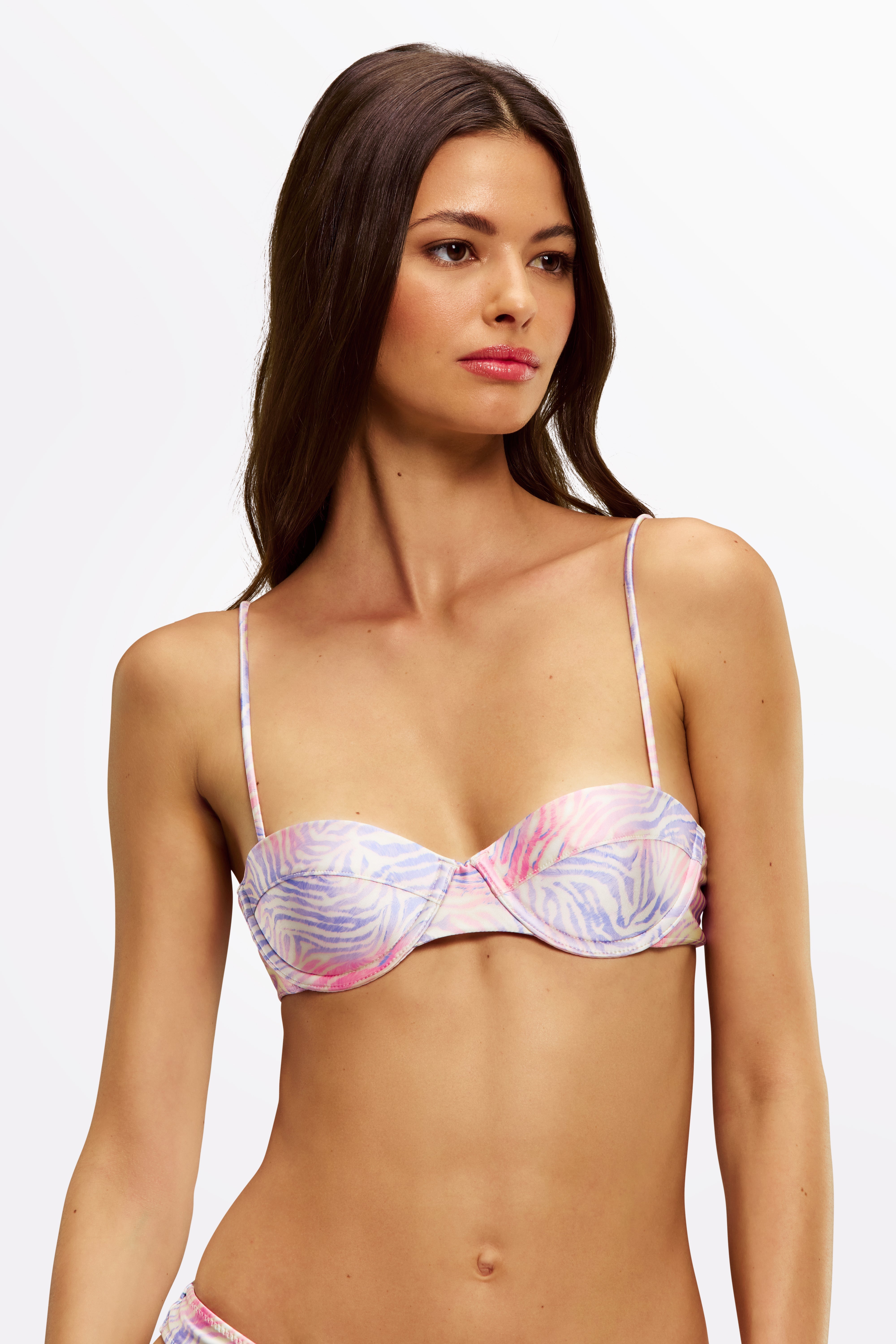 JACI Zebra Haze Print Lilac Balconette Bikini Top