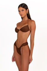 AURELIA Chocolate Fondant - Halter Neck Bikini Top