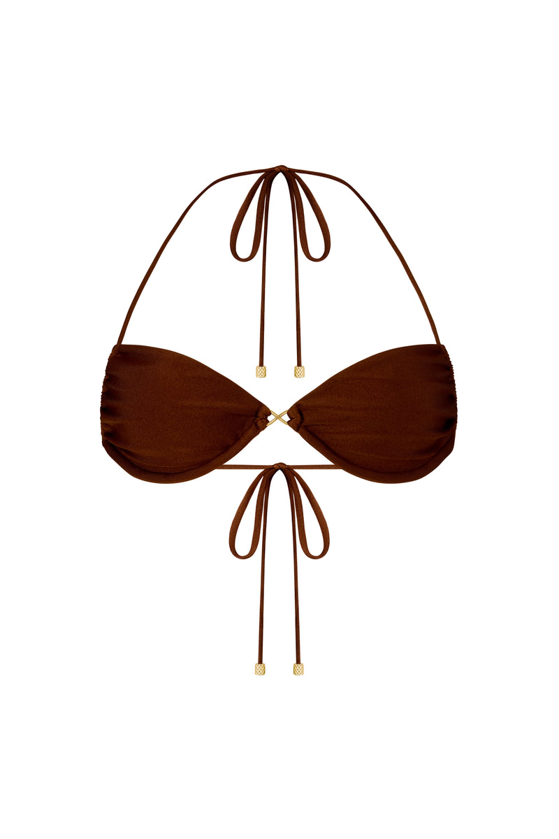 AURELIA Chocolate Fondant - Halter Neck Bikini Top