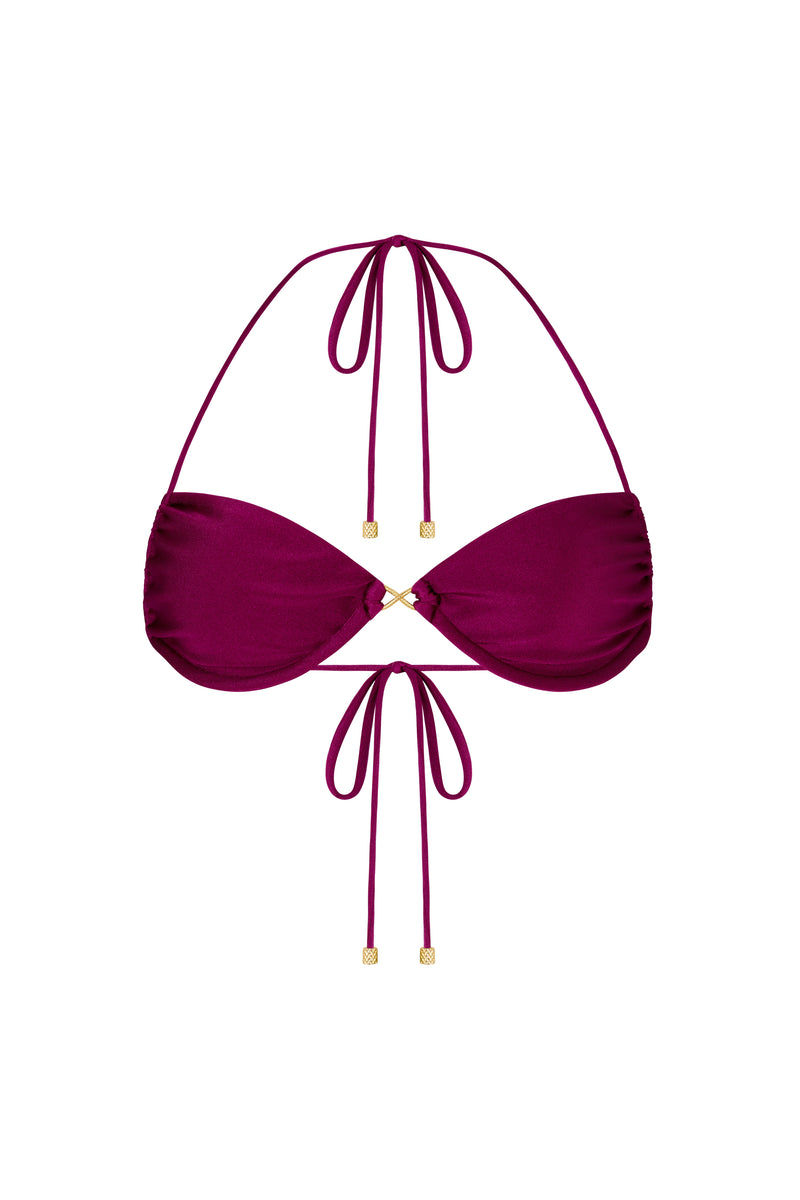 AURELIA Plum Caspia - Halter Neck Bikini Top