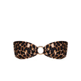 Cece bandeau bikini top in Leopard Luxe with gold ring detail – Sommer Swim