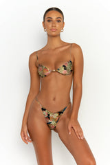 front view womens swimwear designed as high quality bikini from sommer swim swimwear australia - ella jaguar is a print bikini with bralette bikini top
