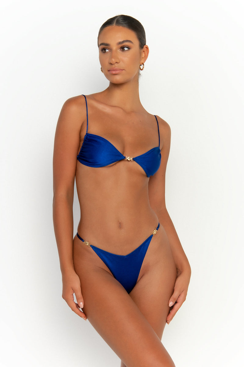 front second view womens swimwear designed as high quality bikini from sommer swim swimwear australia - ella nero is a black bikini with bralette bikini top