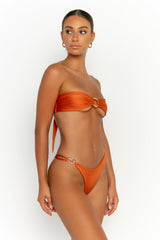 side view womens swimwear designed as high quality bikini from sommer swim swimwear australia - gigi egitto is a dark orange bikini with cheeky bikini bottom