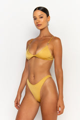 side second view womens swimwear designed as high quality bikini from sommer swim swimwear australia - juliet lusso is a golden bikini with bralette bikini top