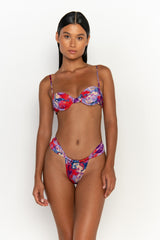 front view womens swimwear designed as high quality bikini from sommer swim swimwear australia - sadie rococo is a print bikini with brazilian bikini bottoms